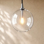 Glass Globe Pendant Light 6’’ 10’’ 14’’ - Polished Nickel / 6’’