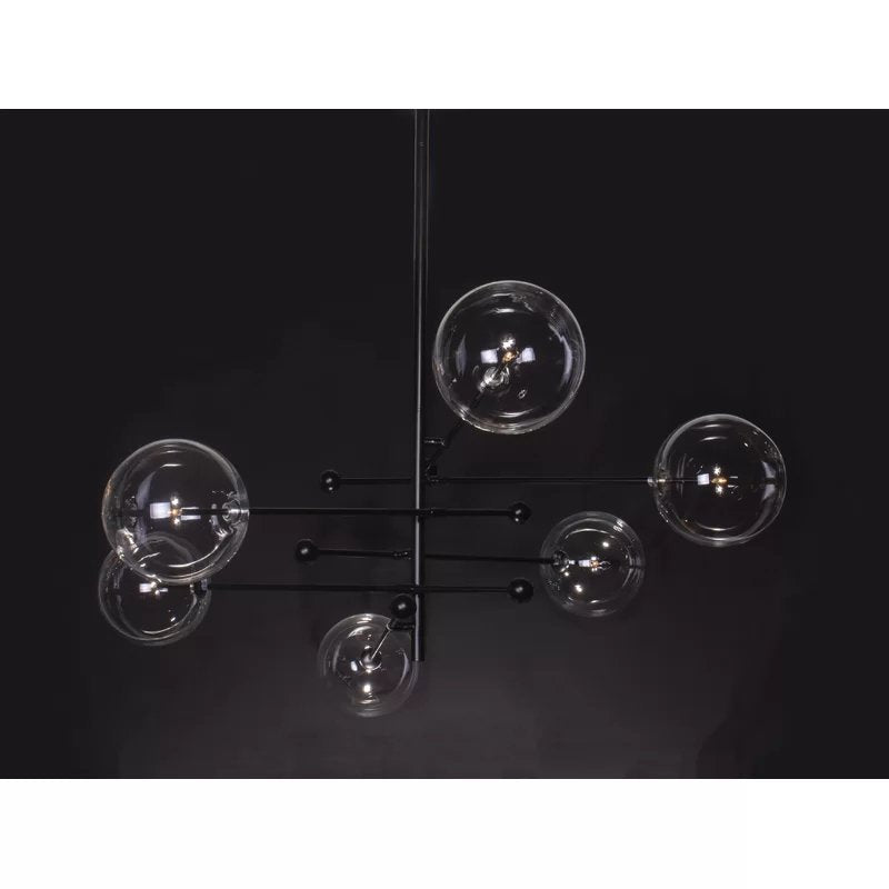 Glass Globe Six-Arm Chandelier - fovolighting