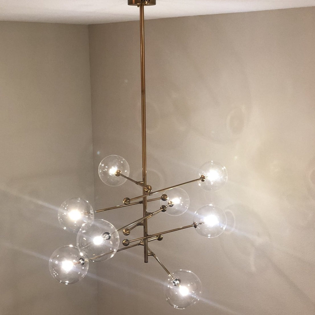 Glass Globe Six-Arm Chandelier - fovolighting