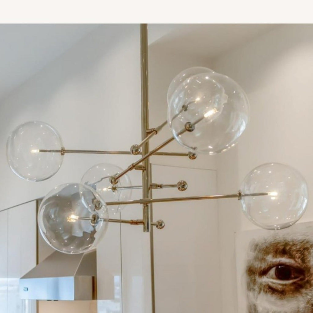 Glass Globe Six-Arm Chandelier - fovolighting