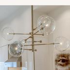 Glass Globe Six-Arm Chandelier - fovolighting