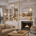 Glass Globe Three - Arm Chandelier - fovolighting