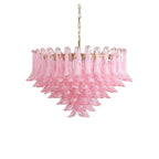 Gold & Pink Barcelona Murano Chandelier with 16 E14 Bulbs - fovolighting