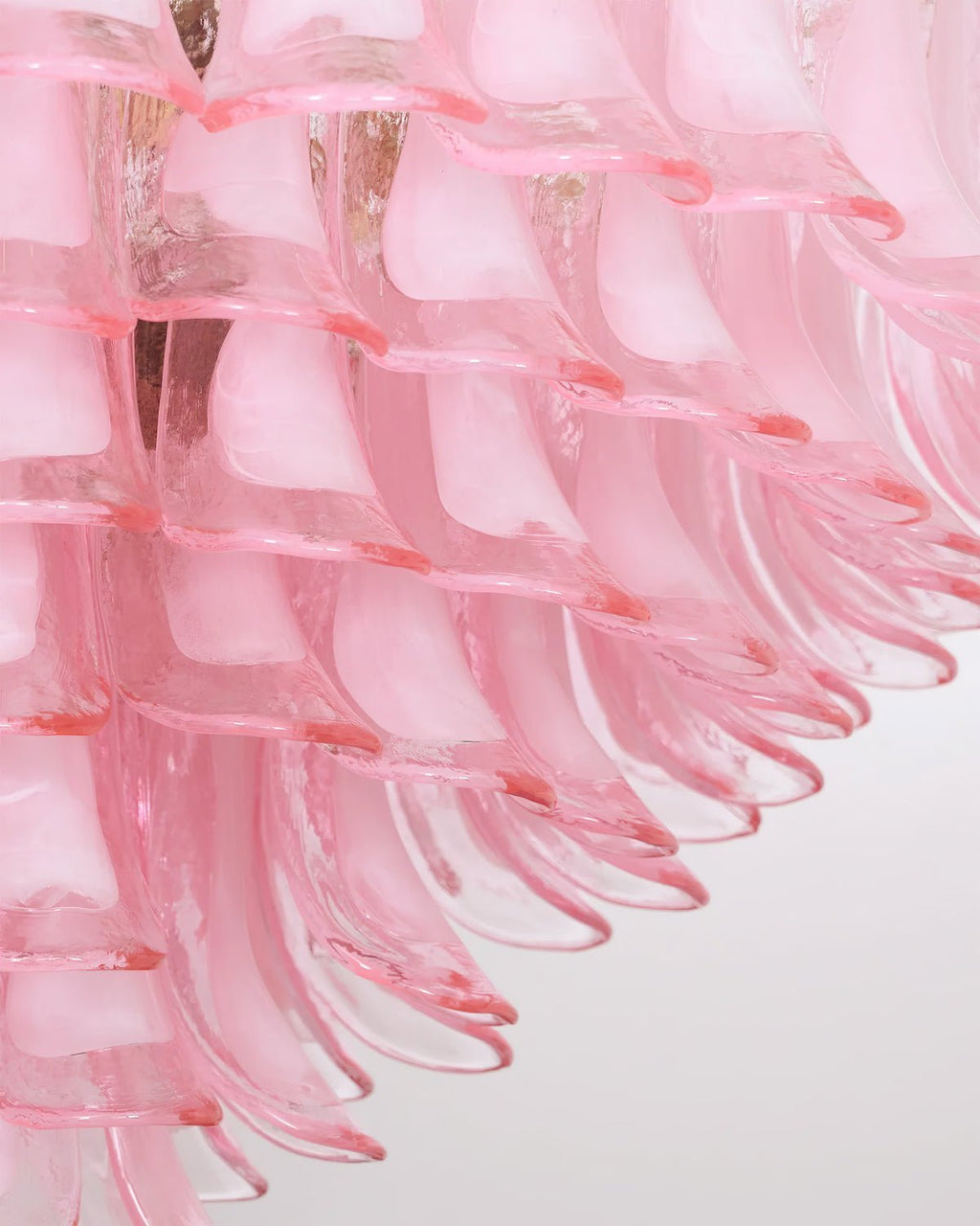 Gold & Pink Barcelona Murano Chandelier with 16 E14 Bulbs - fovolighting