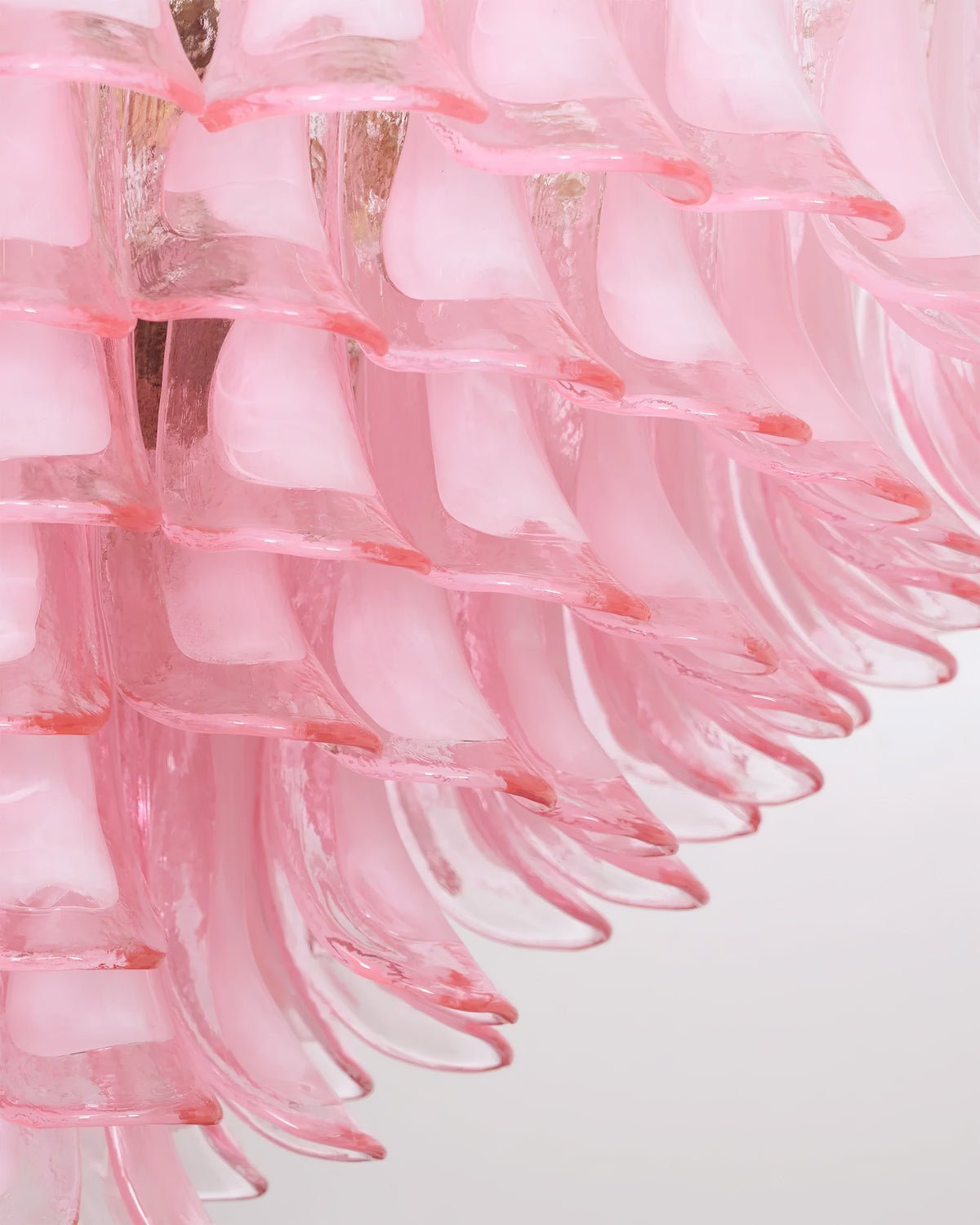 Gold & Pink Barcelona Murano Chandelier with 16 E14 Bulbs - fovolighting