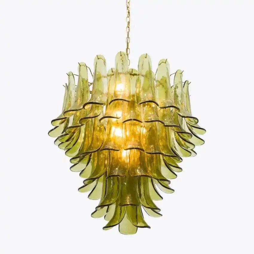 Green Petalo Murano Chandelier - fovolighting