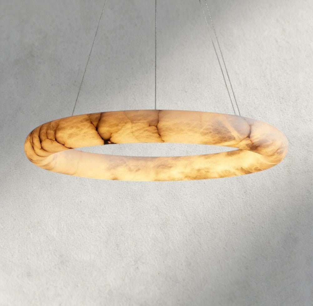 Halima Halo Alabaster Chandelier - fovolighting