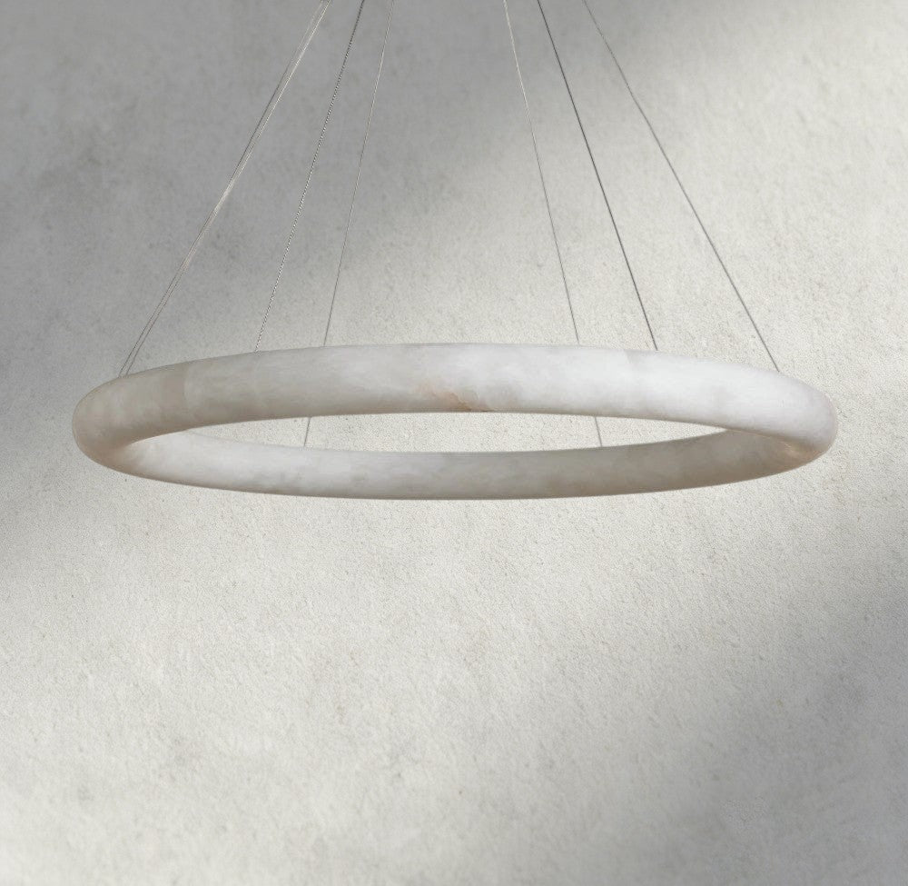 Halima Halo Alabaster Chandelier - fovolighting