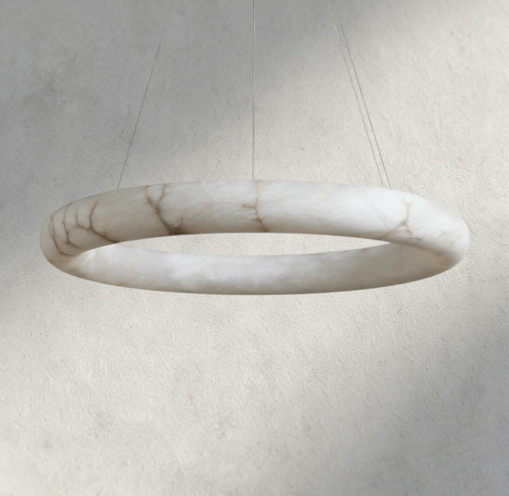 Halima Halo Alabaster Chandelier - fovolighting