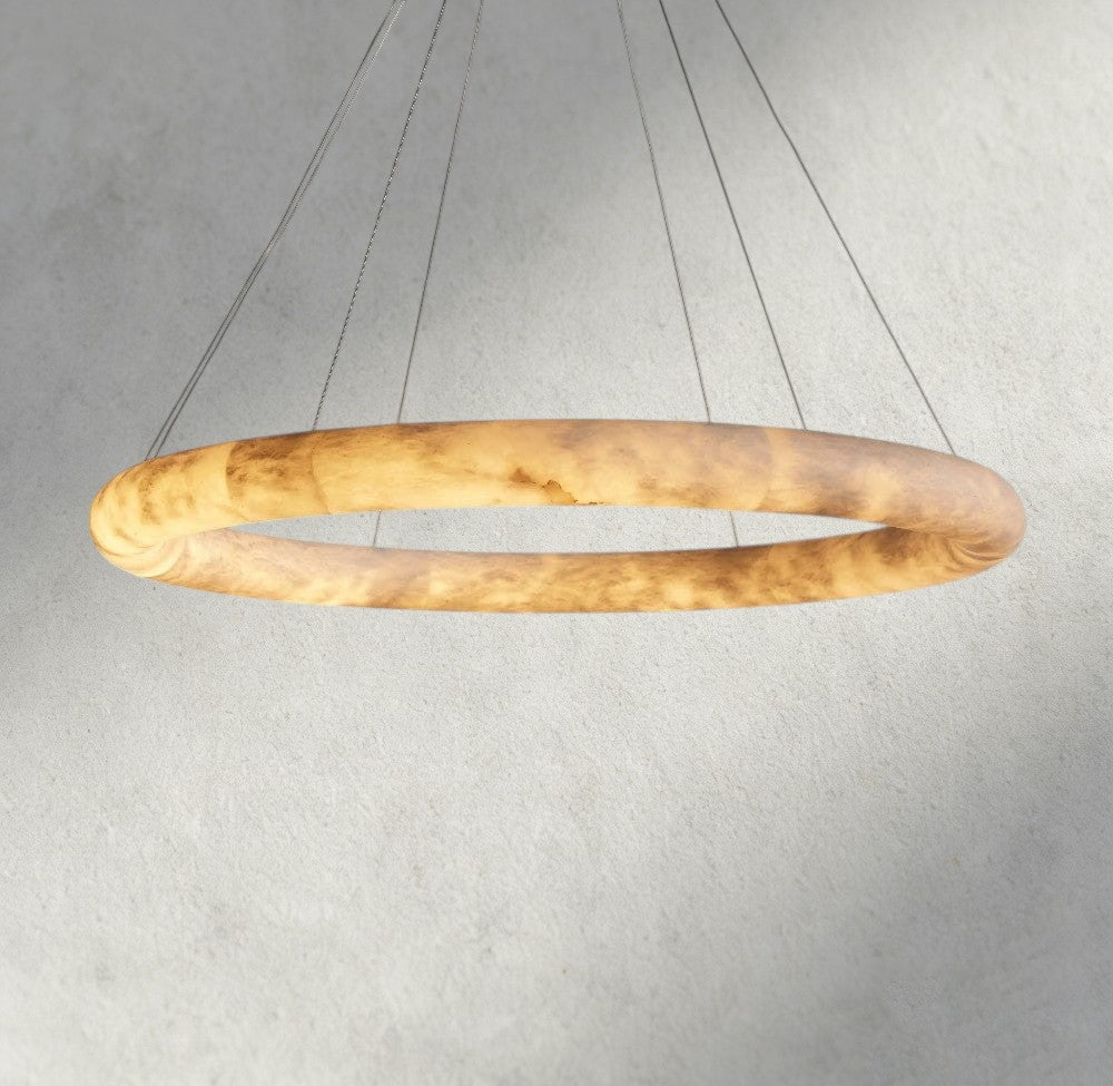Halima Halo Alabaster Chandelier - fovolighting