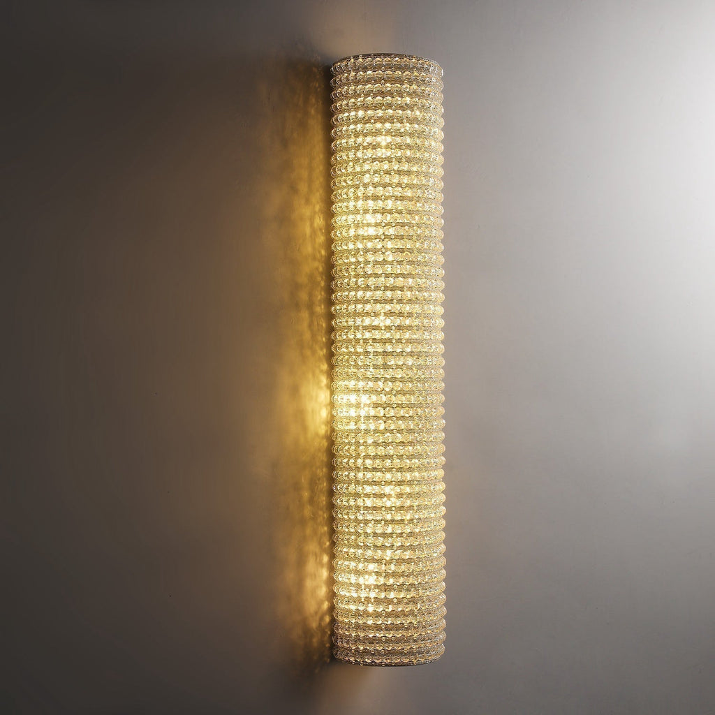 Halo Modern Clear Crystal Wall Sconce 36"H - fovolighting