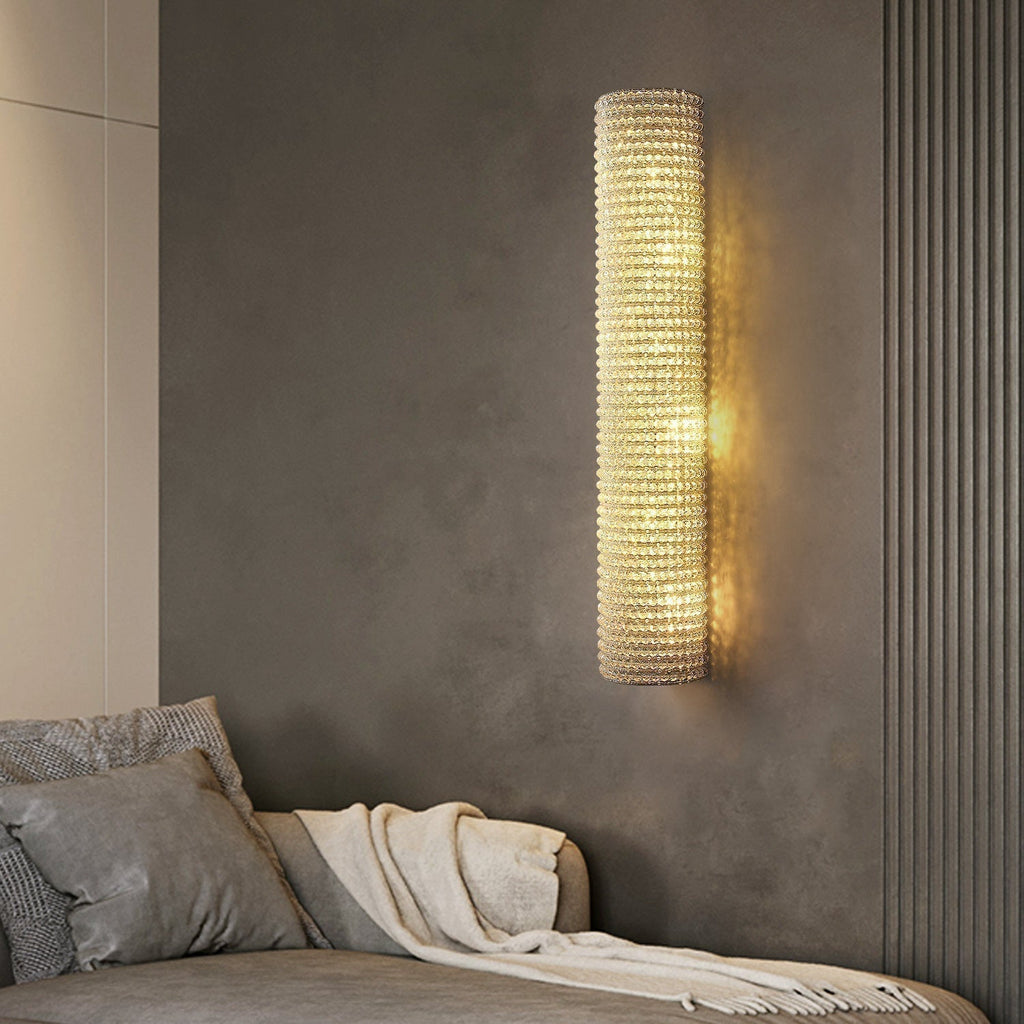 Halo Modern Clear Crystal Wall Sconce 36"H - fovolighting