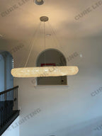 Halo Modern Clear Round Chandelier D32" - fovolighting