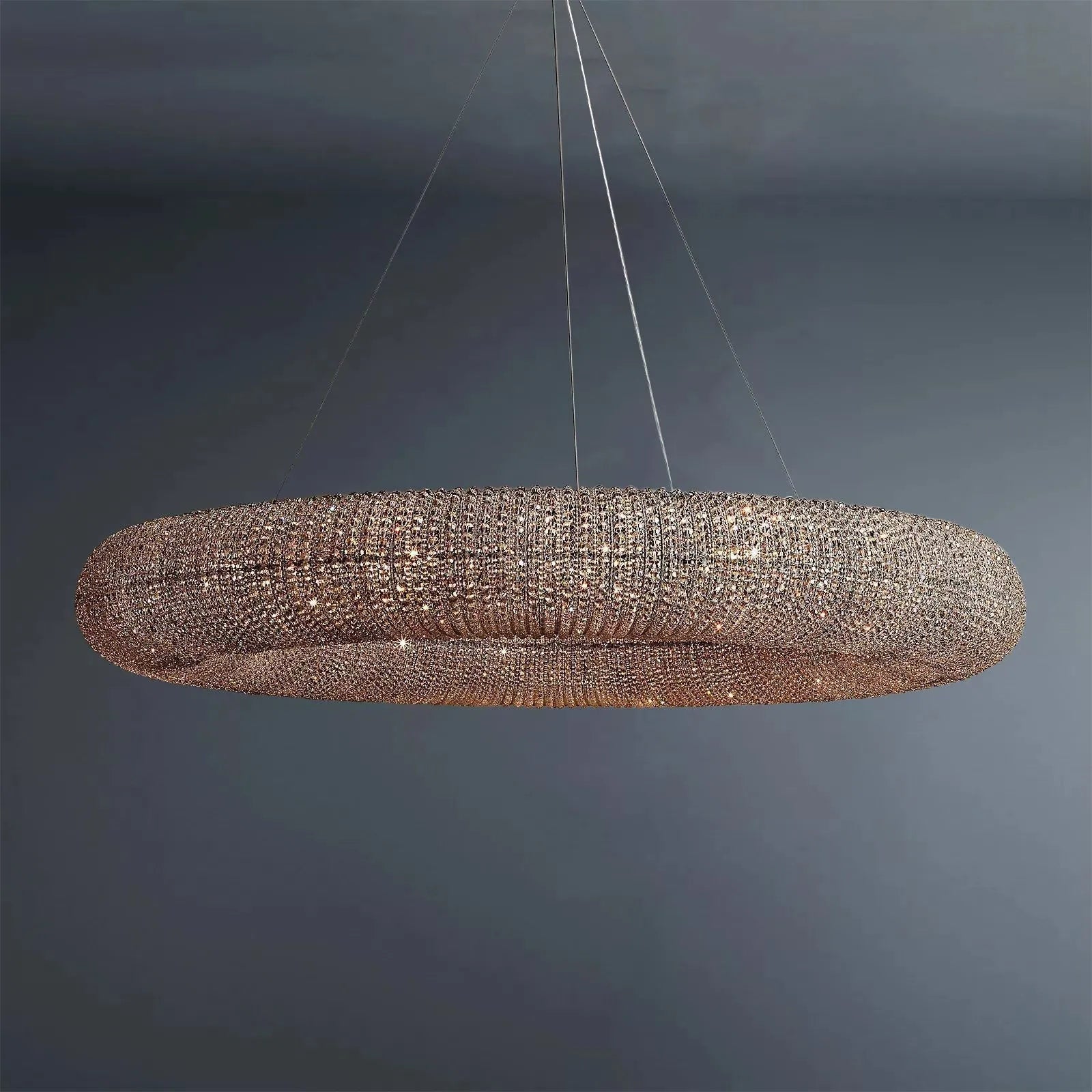 Halo Modern Smoke Round Chandelier D59" - fovolighting