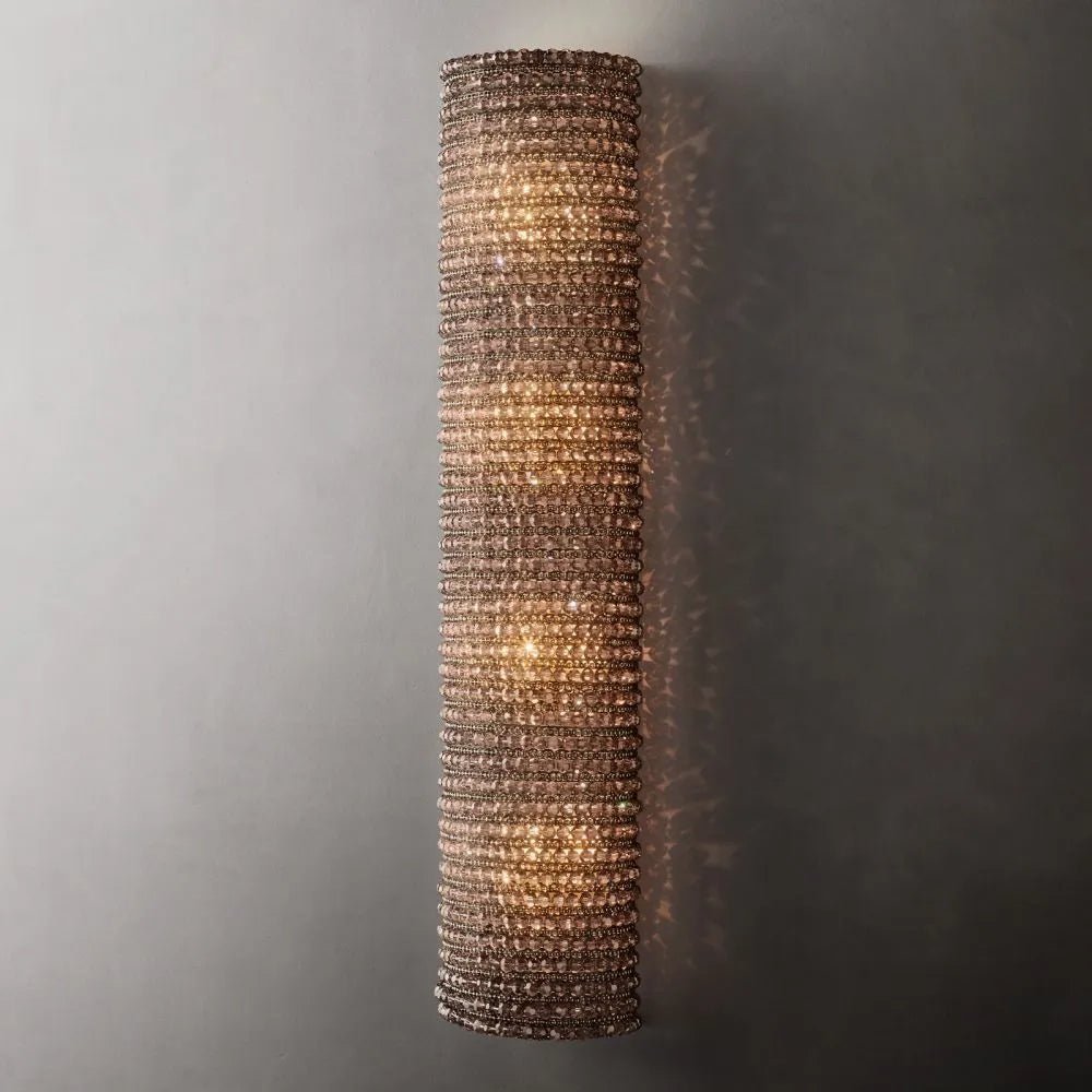 Halo Modern Somke Crystal Wall Sconce 36"H - fovolighting