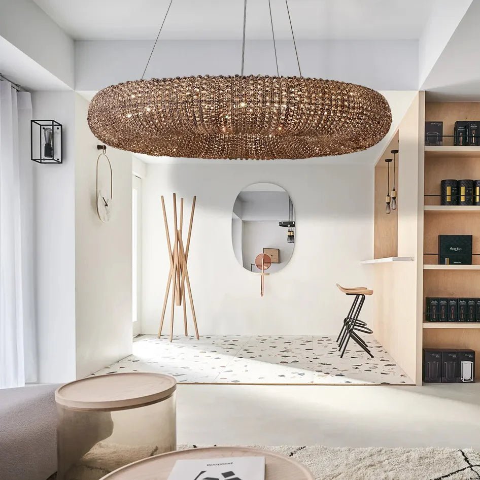 Halo Modern Somke Round Chandelier D41" - fovolighting