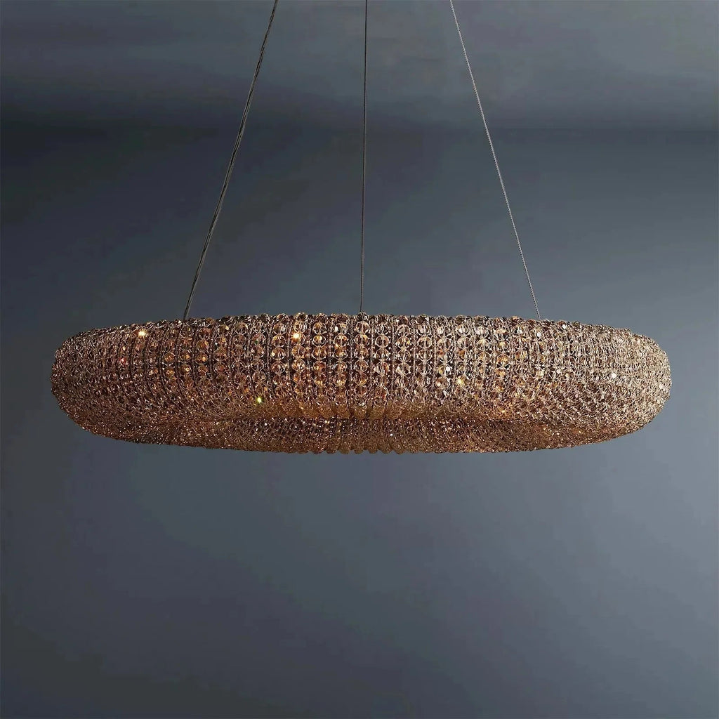 Halo Modern Somke Round Chandelier D41" - fovolighting