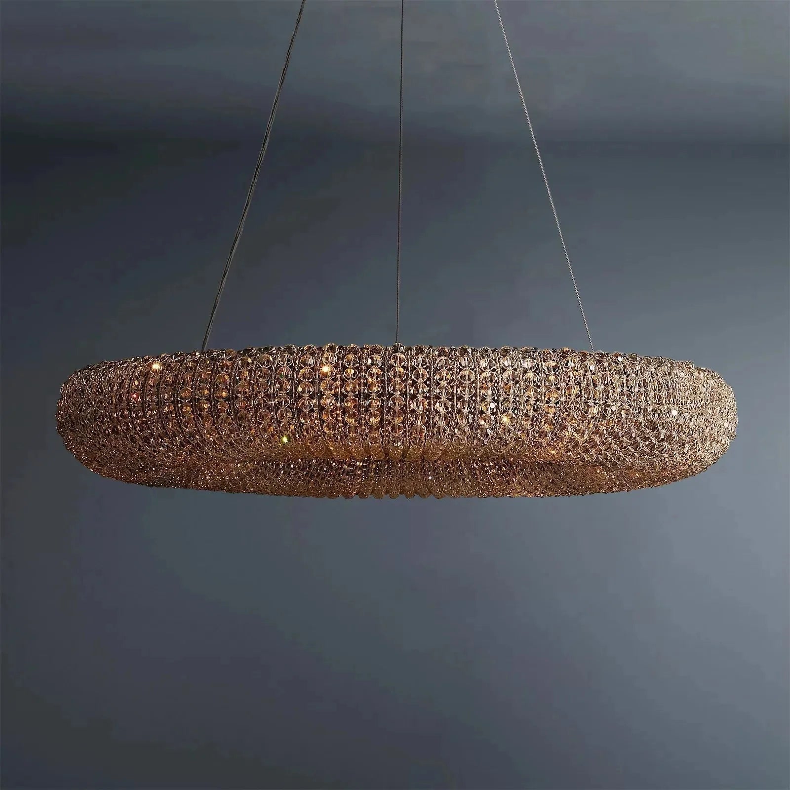 Halo Modern Somke Round Chandelier D41" - fovolighting