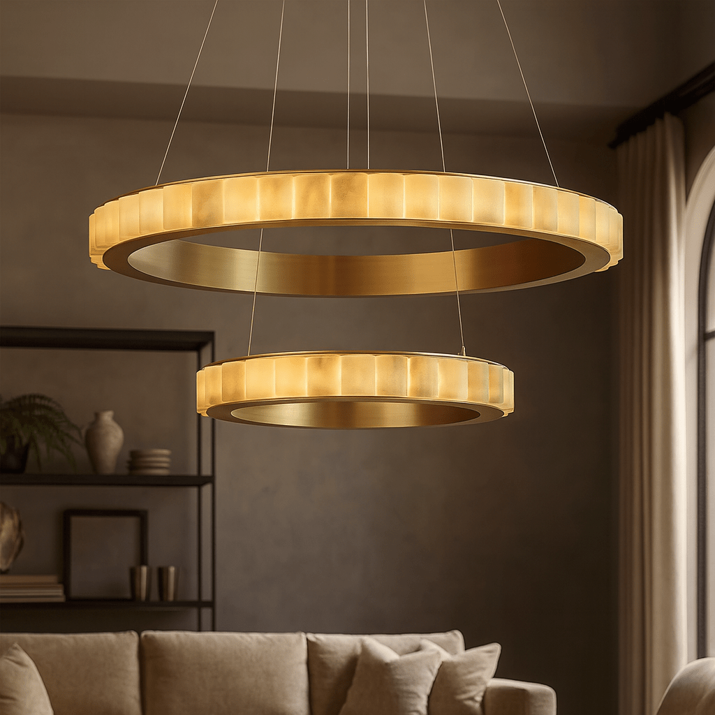 Hampton 2 - Tier Modern Marble Chandelier - fovolighting