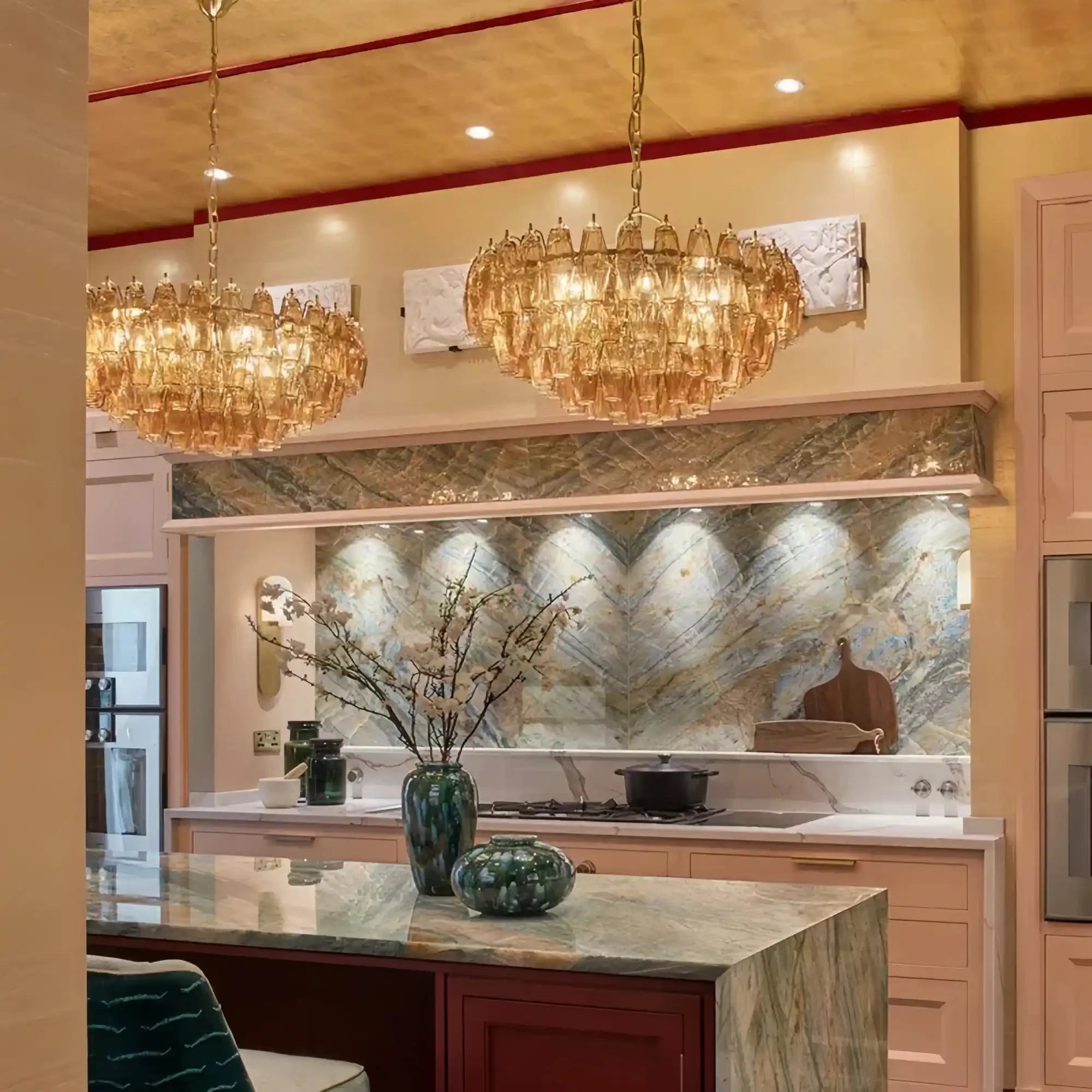 Hand Blown Tier Glass Large Murano Chandelier 24"31"40" - fovolighting