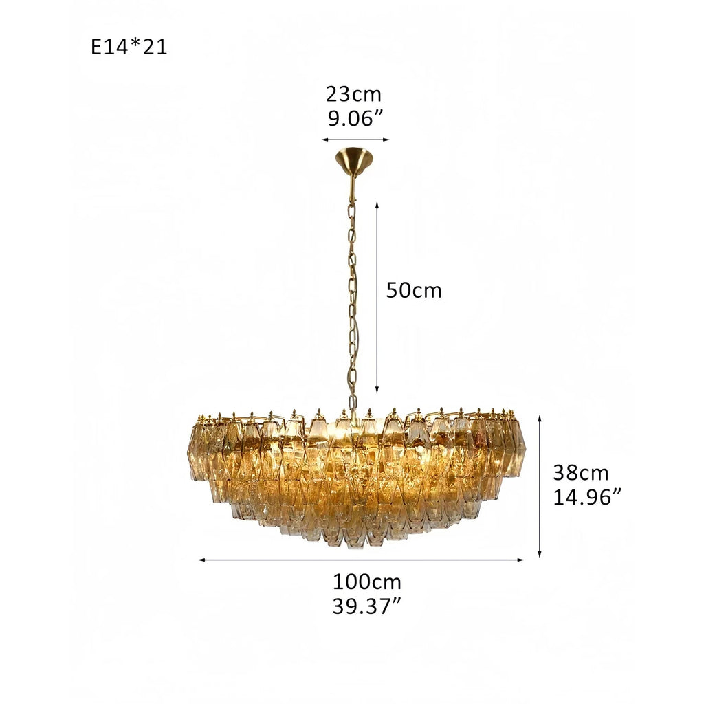 Hand Blown Tier Glass Large Murano Chandelier 24"31"40" - fovolighting