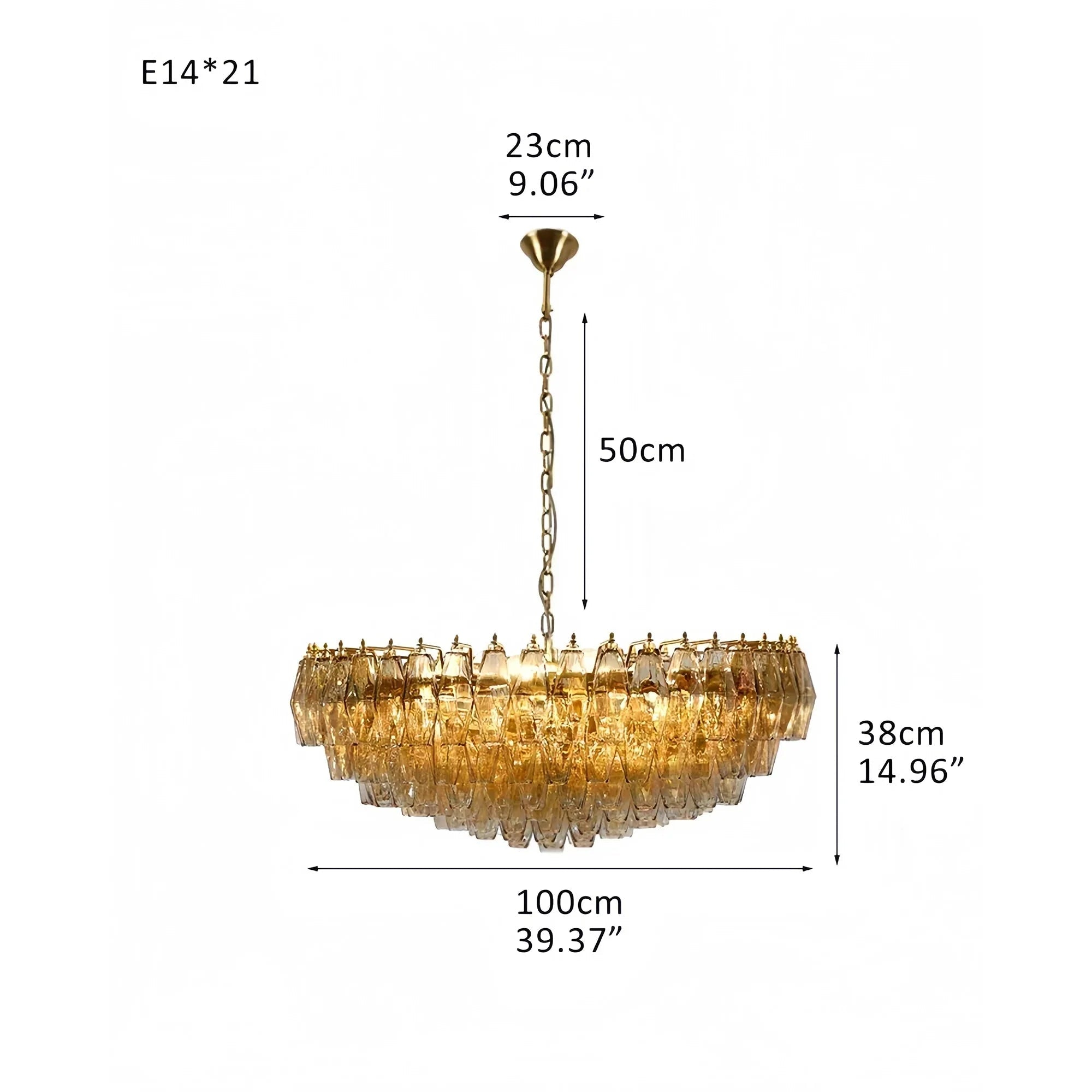 Hand Blown Tier Glass Large Murano Chandelier 24"31"40" - fovolighting
