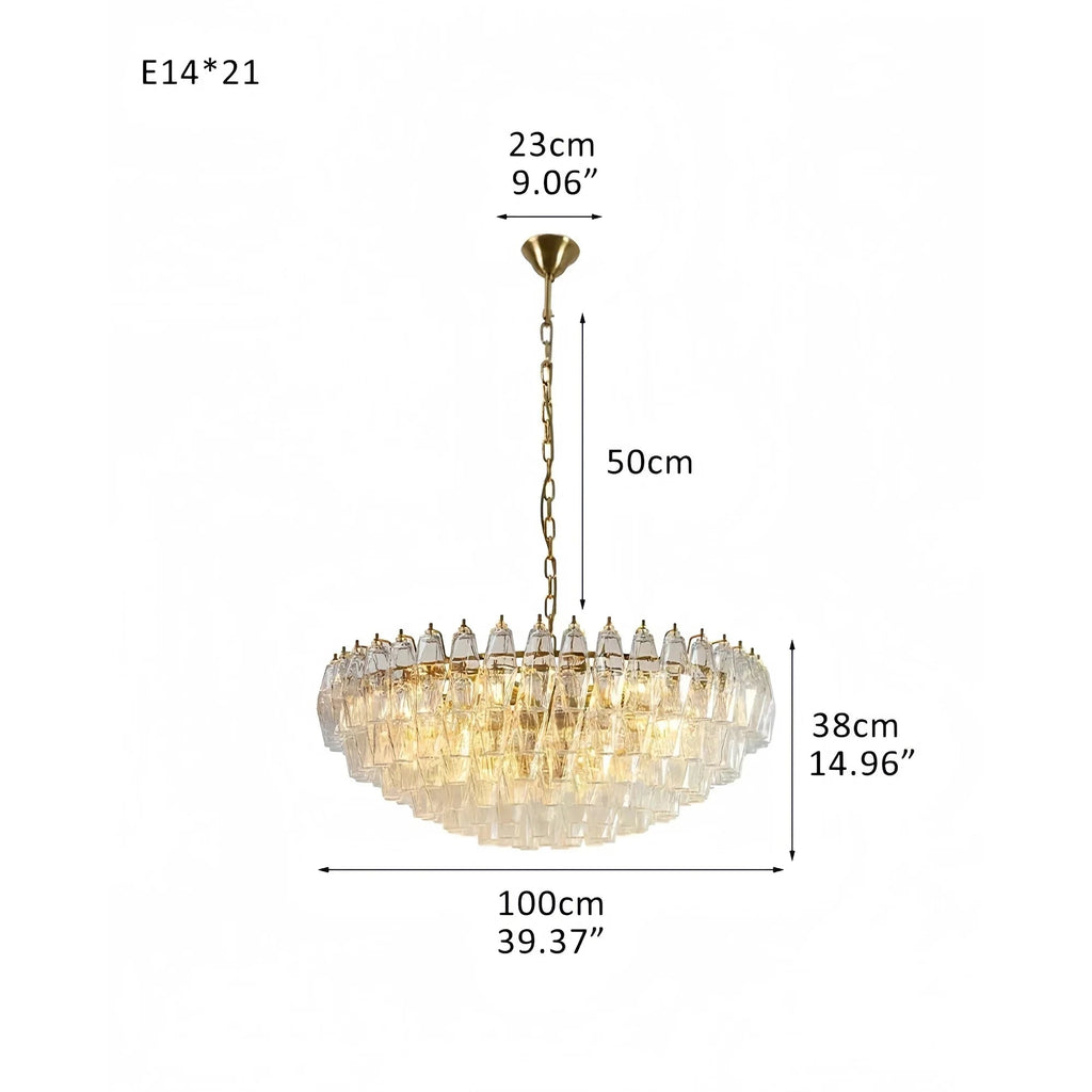Hand Blown Tier Glass Large Murano Chandelier 24"31"40" - fovolighting