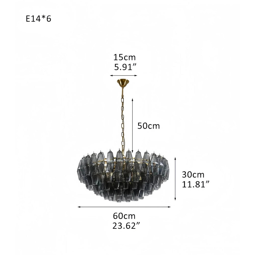 Hand Blown Tier Glass Large Murano Chandelier 24"31"40" - fovolighting