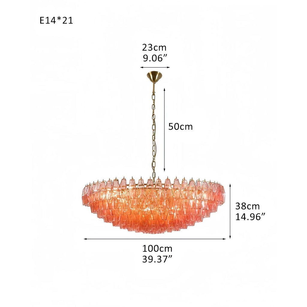 Hand Blown Tier Glass Large Murano Chandelier 24"31"40" - fovolighting