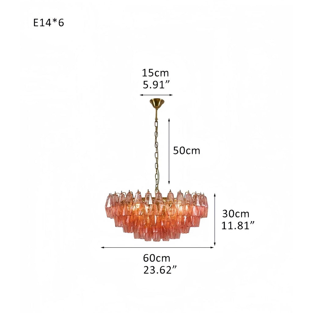Hand Blown Tier Glass Large Murano Chandelier 24"31"40" - fovolighting