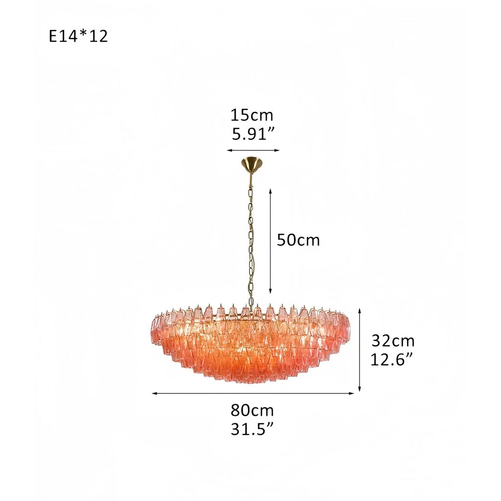 Hand Blown Tier Glass Large Murano Chandelier 24"31"40" - fovolighting