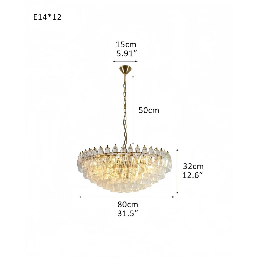 Hand Blown Tier Glass Large Murano Chandelier 24"31"40" - fovolighting