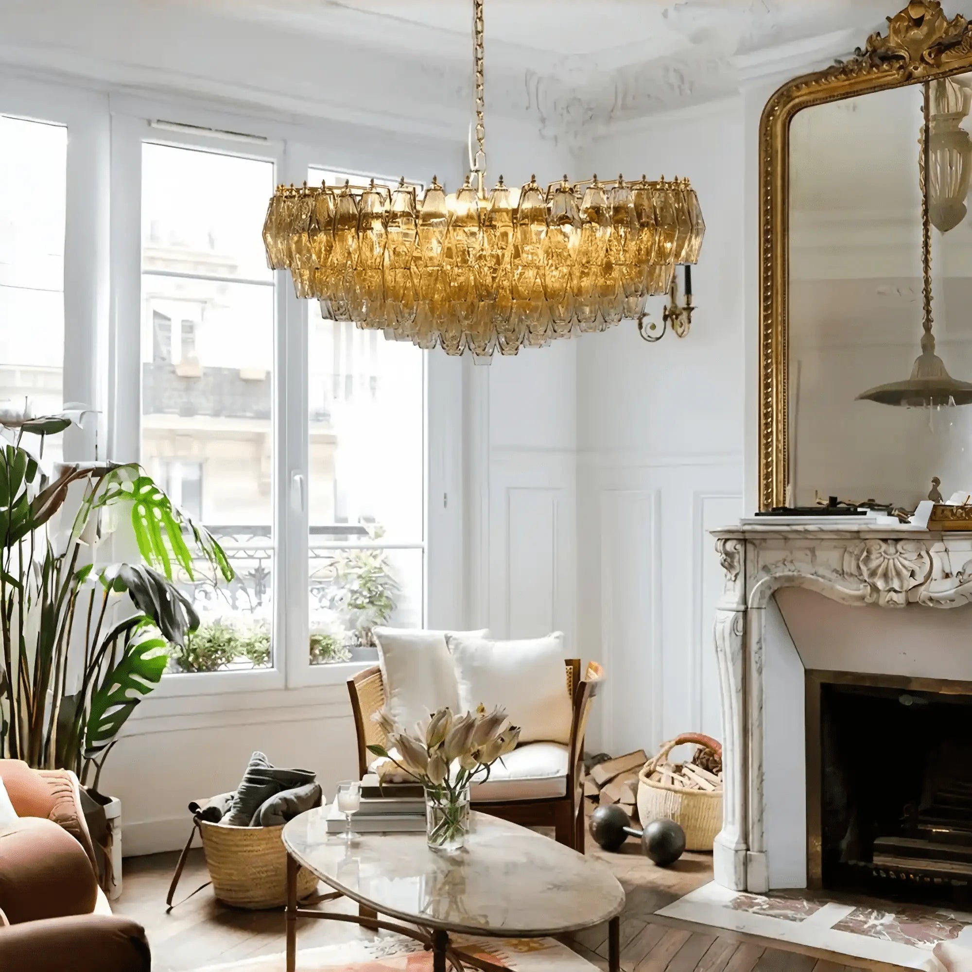 Hand Blown Tier Glass Large Murano Chandelier 24"31"40" - fovolighting