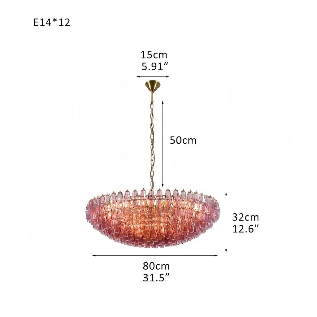 Hand Blown Tier Glass Large Murano Chandelier 24"31"40" - fovolighting