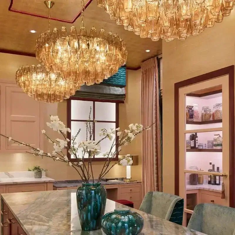Hand Blown Tier Glass Large Murano Chandelier 24"31"40" - fovolighting