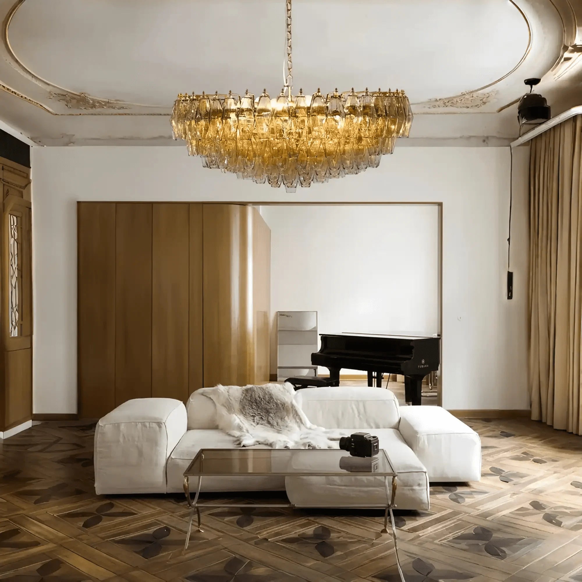 Hand Blown Tier Glass Large Murano Chandelier 24"31"40" - fovolighting