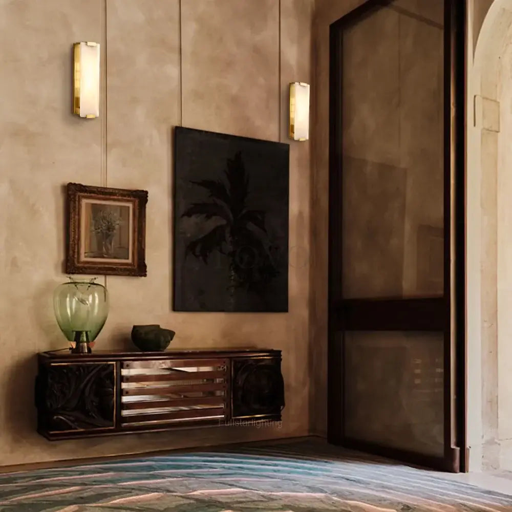 Hand-Carved Alabaster Sconce