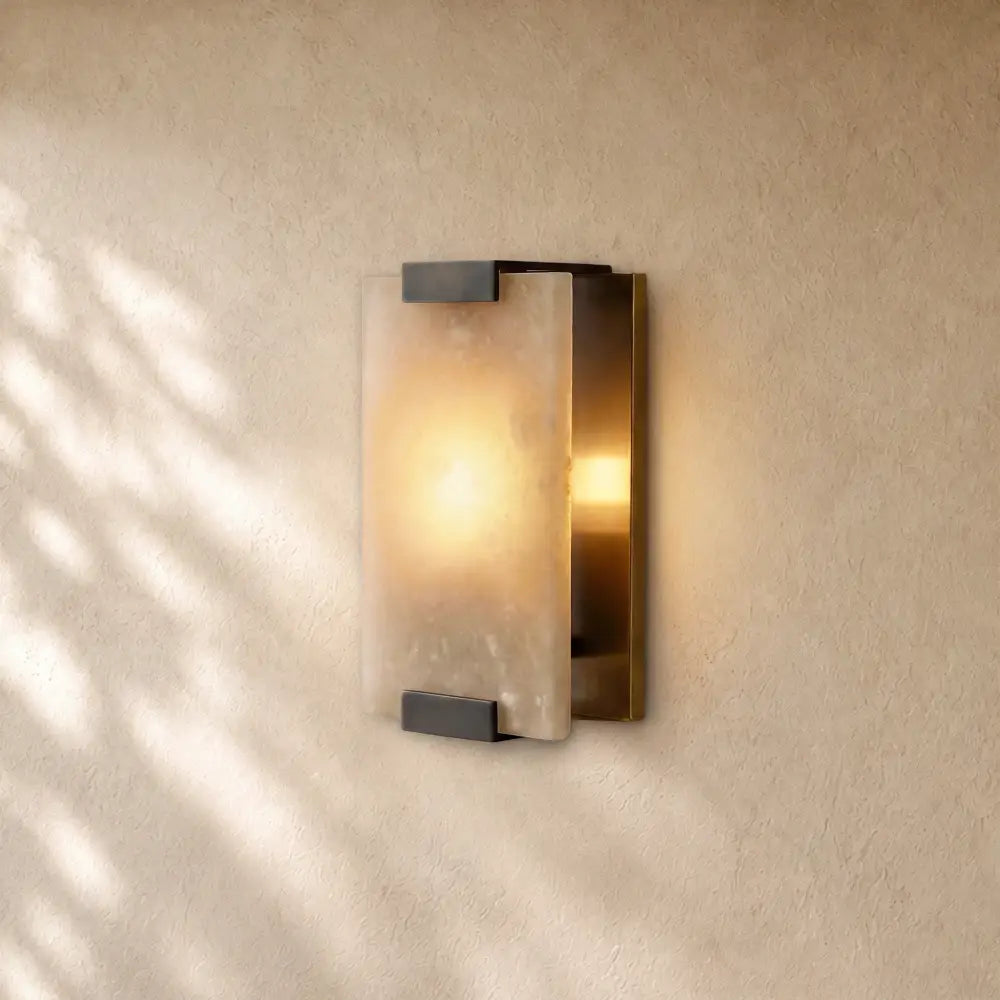 Hand-Carved Alabaster Sconce - Bronze / 11’’
