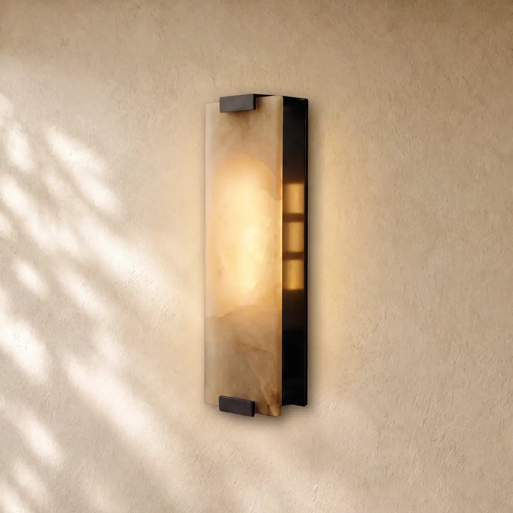Hand-Carved Alabaster Sconce - Bronze / 19’’