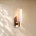 Harlins Milk Glass Wall Sconce - Brass