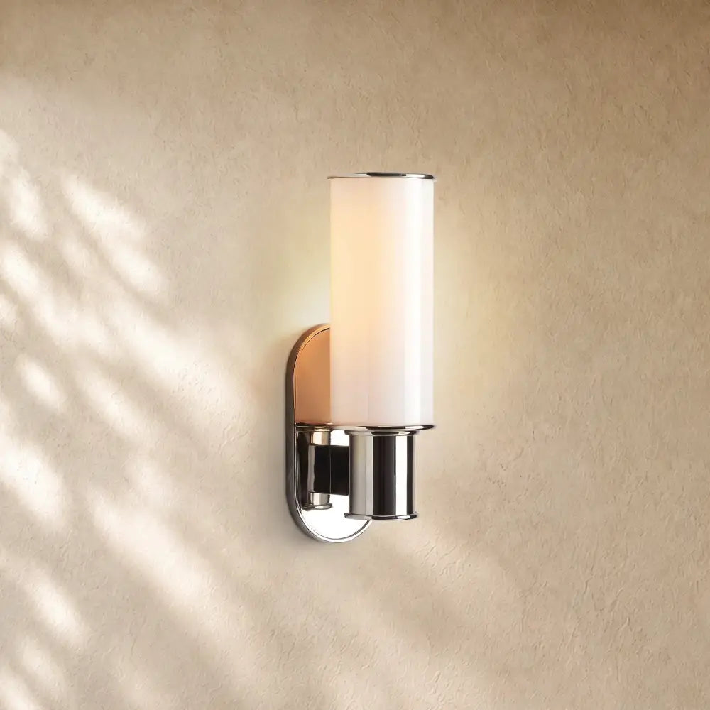 Harlins Milk Glass Wall Sconce - Nickel