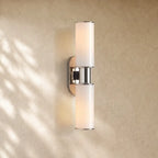 Harlins Modern Milk Glass 2-Light Wall Sconce - Nickel