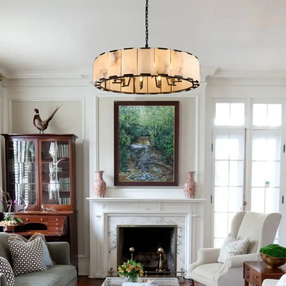 Hartley Alabaster Round Alabaster Chandelier
