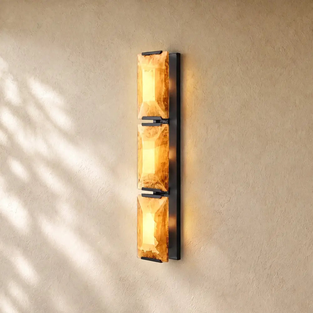 Hartley Alabaster Triple Sconce - Bronze