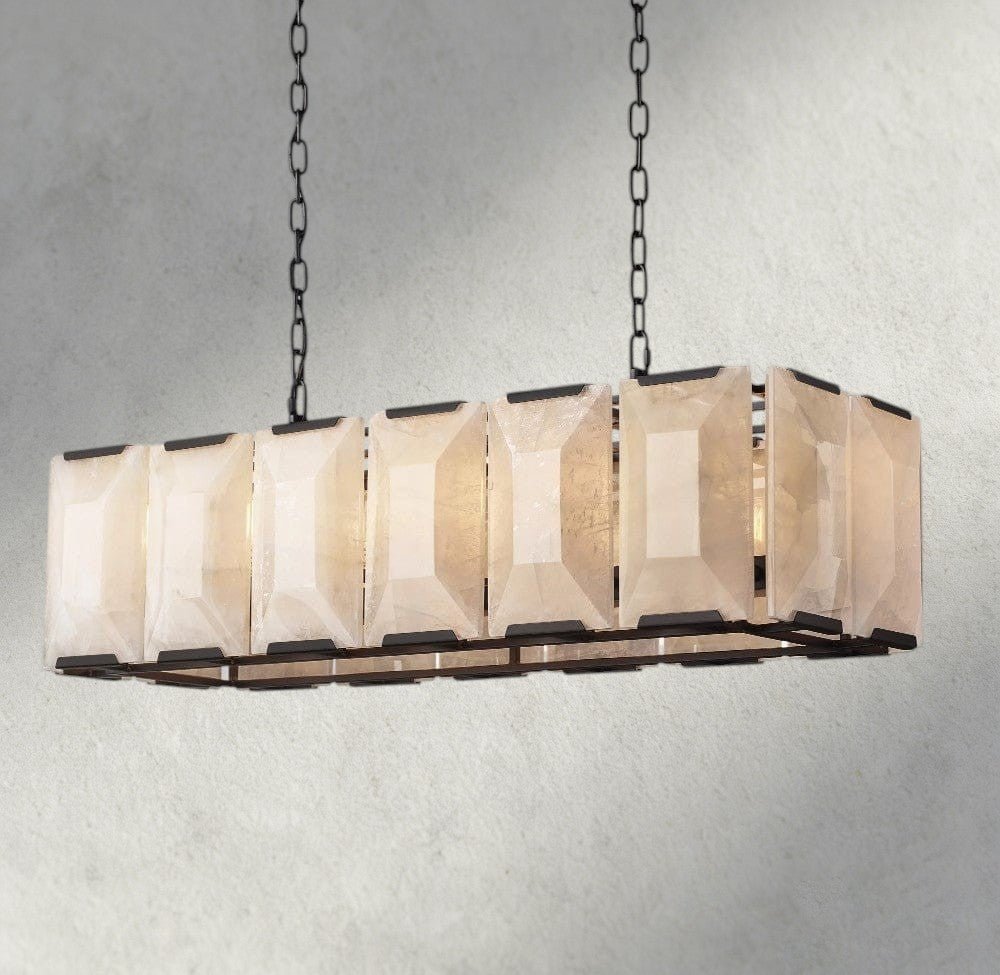 Hartley Calcite Rectangular Chandelier 42", 54", 62", 74" - fovolighting
