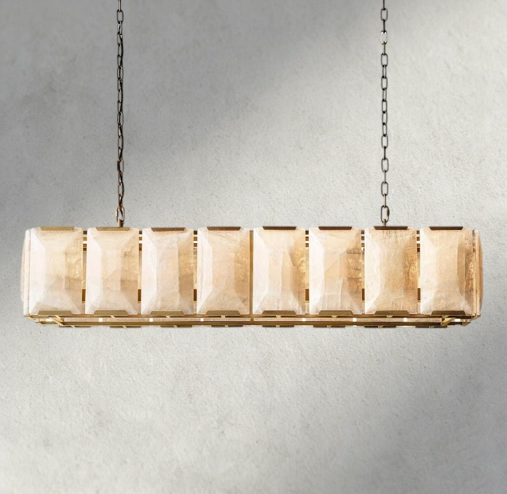 Hartley Calcite Rectangular Chandelier 42", 54", 62", 74" - fovolighting