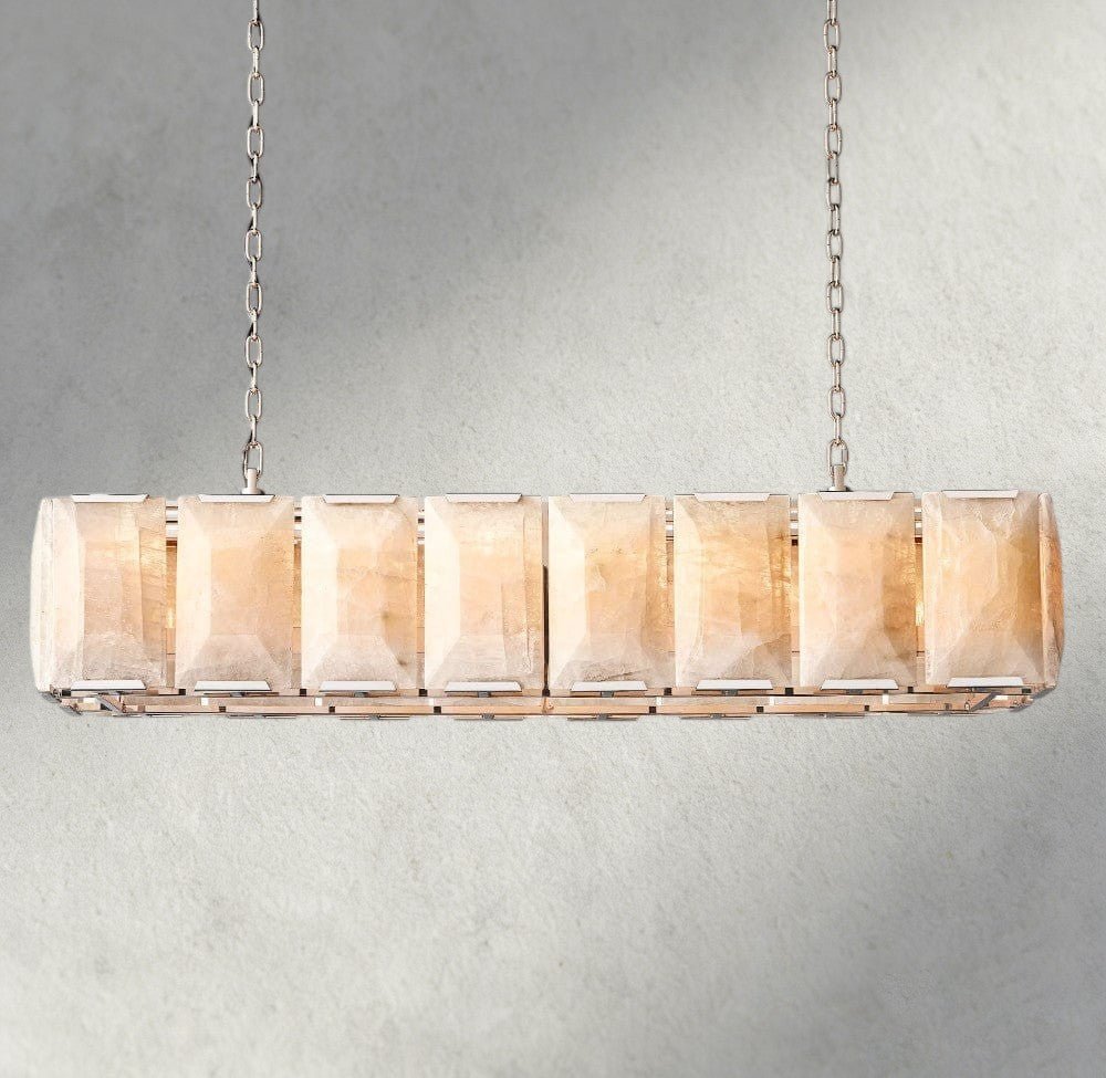 Hartley Calcite Rectangular Chandelier 42", 54", 62", 74" - fovolighting