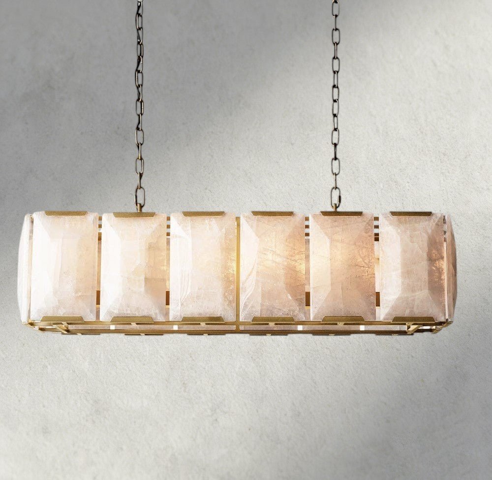 Hartley Calcite Rectangular Chandelier 42", 54", 62", 74" - fovolighting