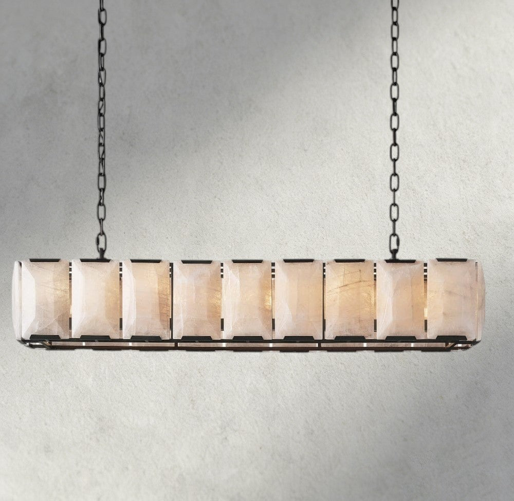Hartley Calcite Rectangular Chandelier 42", 54", 62", 74" - fovolighting