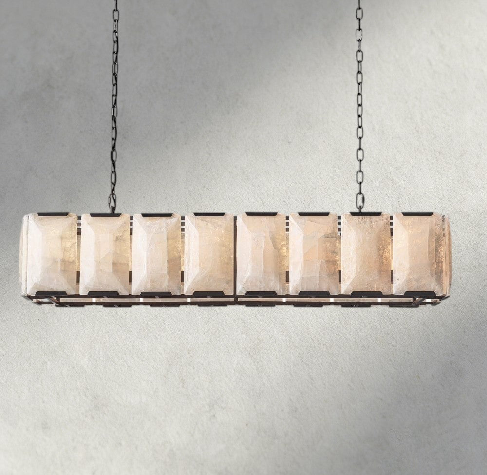 Hartley Calcite Rectangular Chandelier 42", 54", 62", 74" - fovolighting